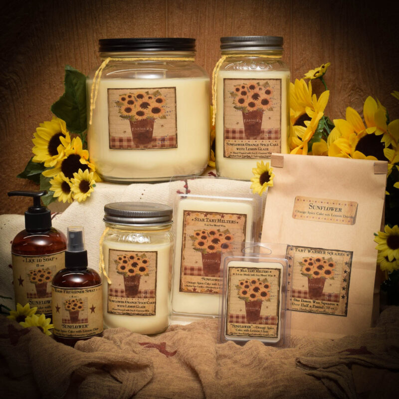 Sunflower Citrus Mason Jar Candle16 oz Herbal Star Candles