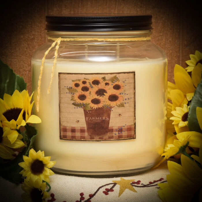 Sunflower 64 oz Jar Candle Herbal Star Candles