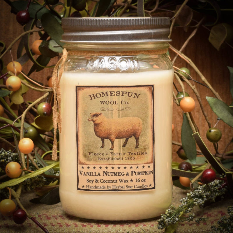 Sheep Mason Jar Candle 16 oz Herbal Star Candles