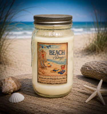 Creamy suntan lotion and warm salty ocean air blend together to capture the nostalgic feeling of a carefree summer day at the beach.