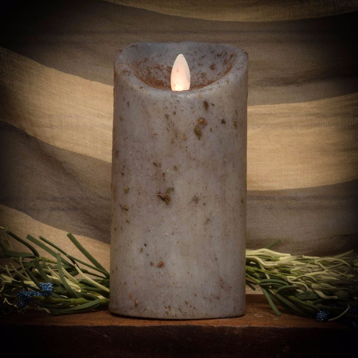 Real Look Flameless Battery Timer CandleCottage Blue Herbal Star Candles