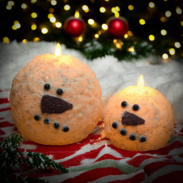 Flameless Frosty Snowball Candle-Small 4 in - Image 3