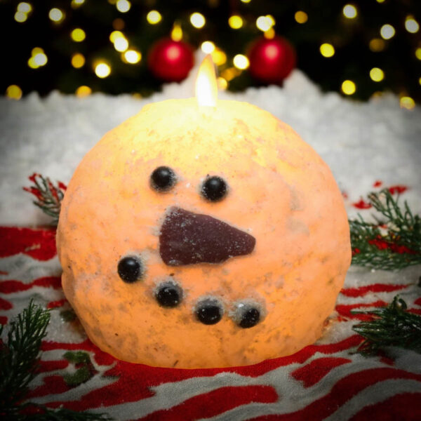 Flameless Frosty Snowball Candle-Small 4 in