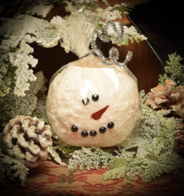 4 inch frosty snowball battery candle