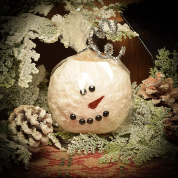 4 inch frosty snowball battery candle