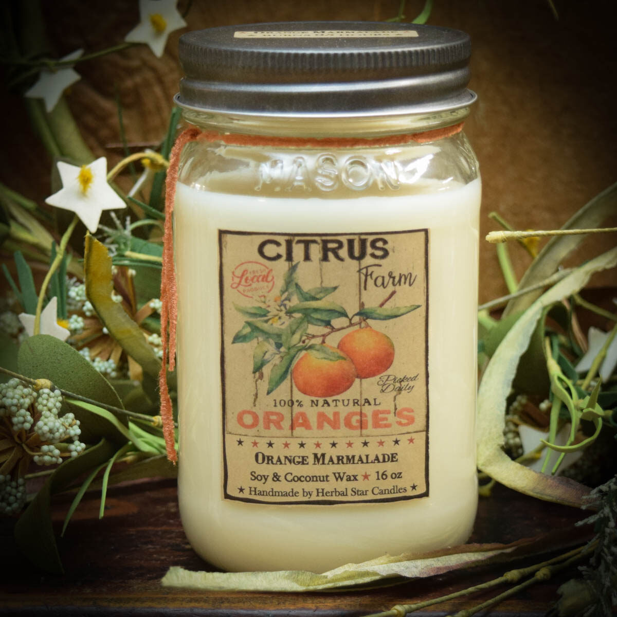 16 oz Orange Marmalade Jar Candle