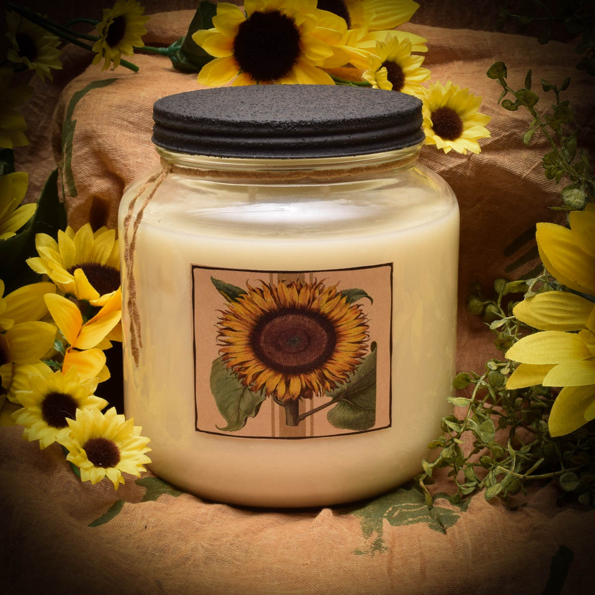 Sunflower Citrus 64 oz Soy Jar Candle Herbal Star Candles
