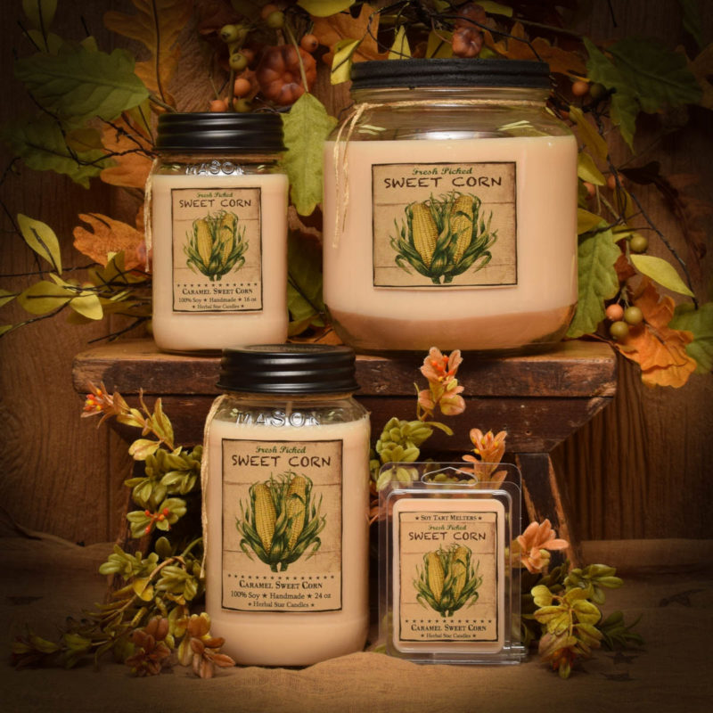 Caramel Sweet Corn Scent Collection Herbal Star Candles