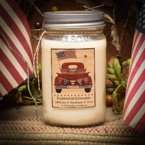 farmhouse cinnamon 16 oz jar candle