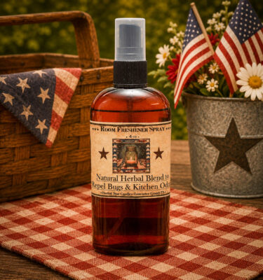 Liberty Bug Repellent room spray with patriotic Americana herbal label