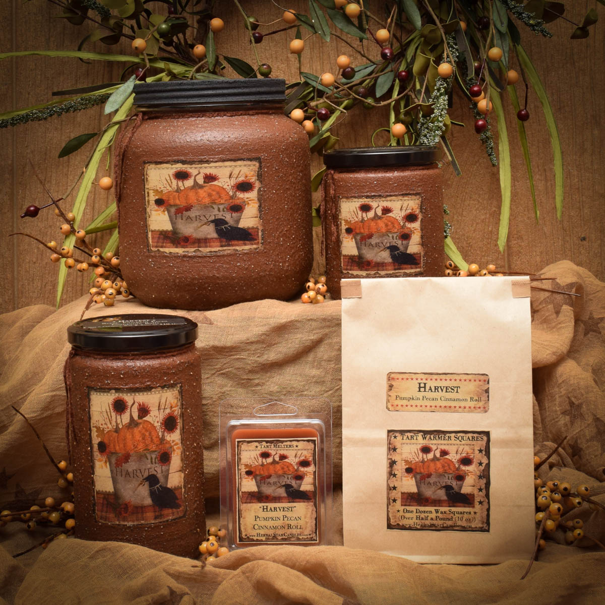 Harvest Jar Candle24 oz Herbal Star Candles