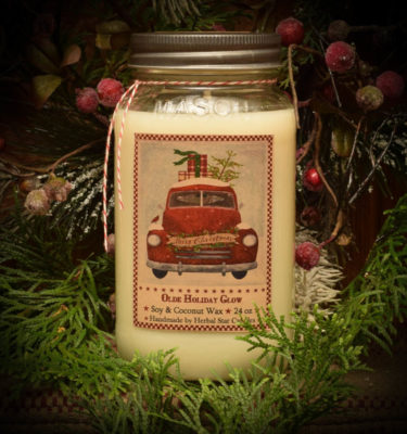 Olde Holiday Glow Mason Jar-24 oz