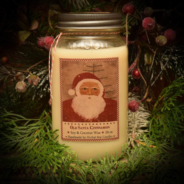 Old Santa Cinnamon Mason Jar Candle-24 oz
