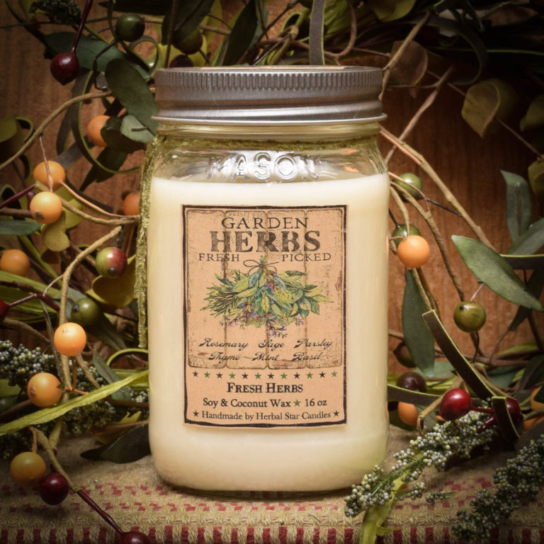 Fresh Herbs Jar Candle 16 oz Herbal Star Candles