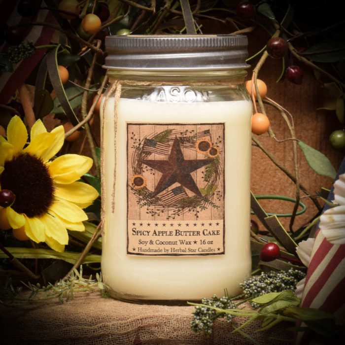 Barn Star Spice Mason Jar Candle16 oz Herbal Star Candles