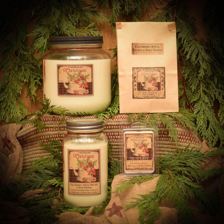 Cranberry Spice Simmer Mason Jar Candle24 oz Herbal Star Candles
