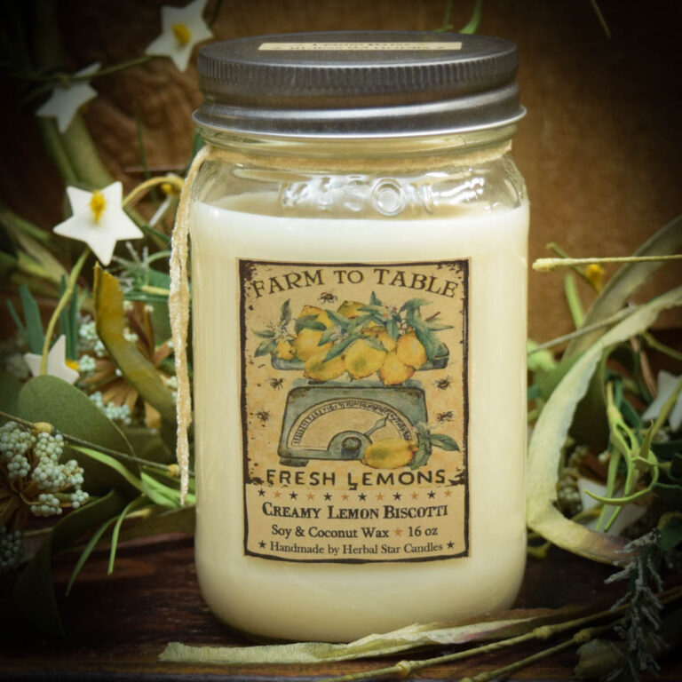 Lemon Daisy Jar Candle 16 oz Herbal Star Candles