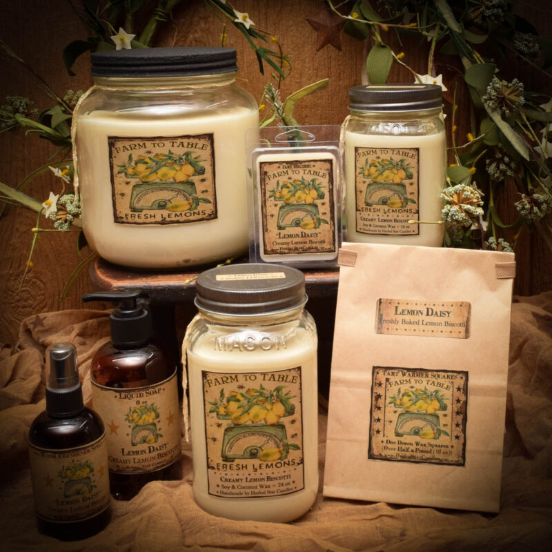 Lemon Daisy Jar Candle 16 oz Herbal Star Candles