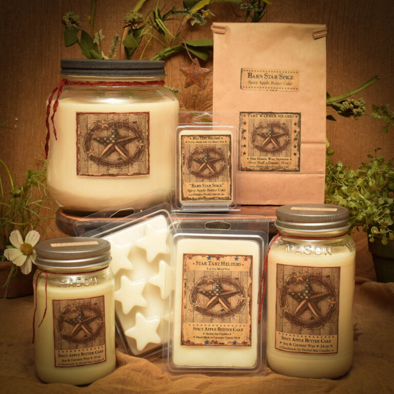 Barn Star Spice Mason Jar24 oz Herbal Star Candles
