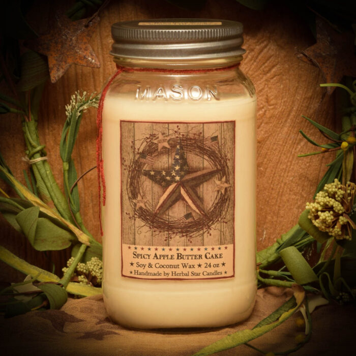 Barn Star Spice Mason Jar24 oz Herbal Star Candles