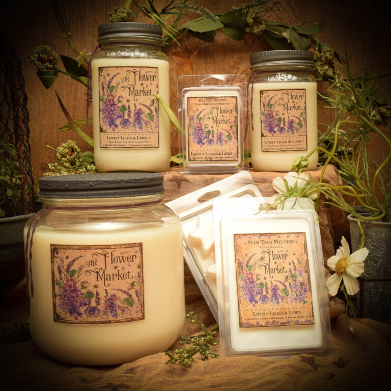 Lovely Lilacs and Linen Mason Jar Candle24 oz Herbal Star Candles
