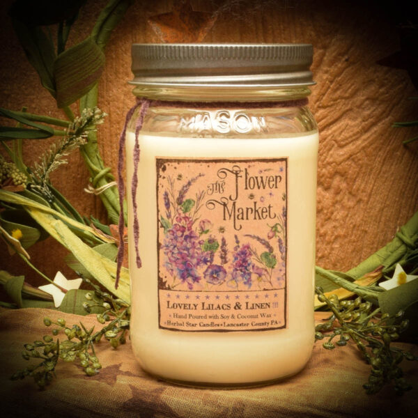 Lovely Lilacs and Linen 16 oz jar candle