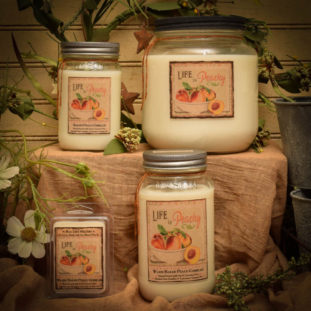Peach Cobbler Scent Collection Herbal Star Candles