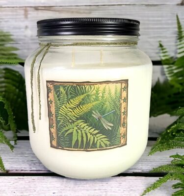 Forest Ferns and Dragonflies 64 oz Jar candle