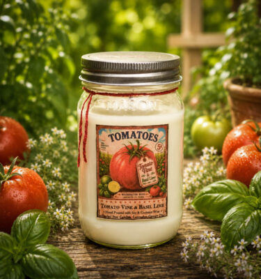 Tomato Vine Candle 16 oz mason jar