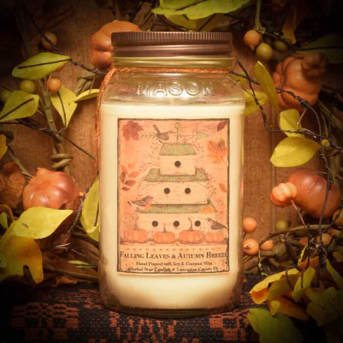 Falling Leaves Mason Jar Candle24 oz Herbal Star Candles