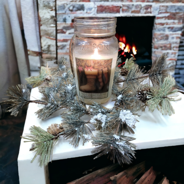 Alpine Snow Candle Ring Wreath-4.5 inch - Image 3