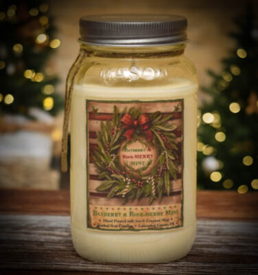 Bayberry and Rosemary Mint 24 oz jar candle