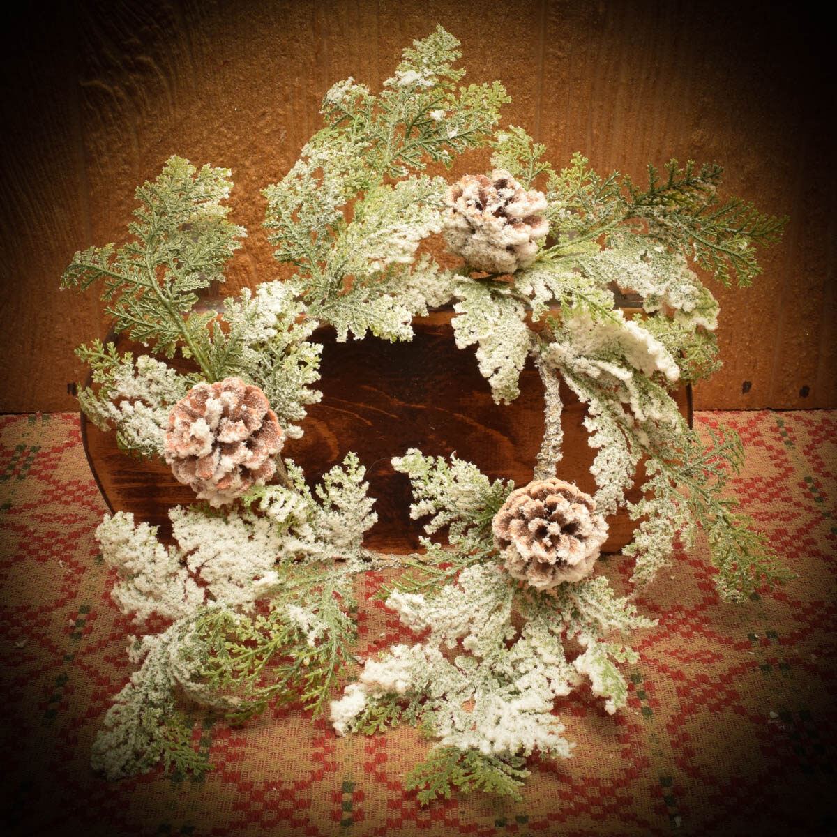 Snowy Candle Ring Wreath