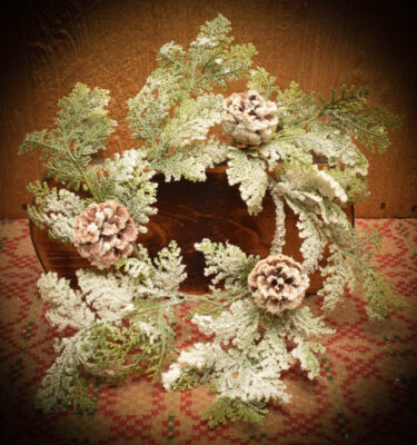 Snowy Candle Ring Wreath