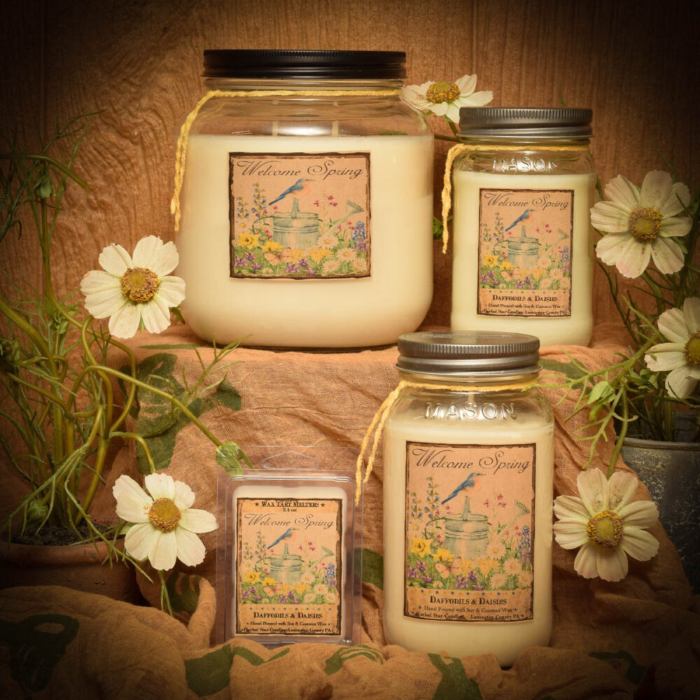 Daffodils and Daisies Scent Collection Herbal Star Candles