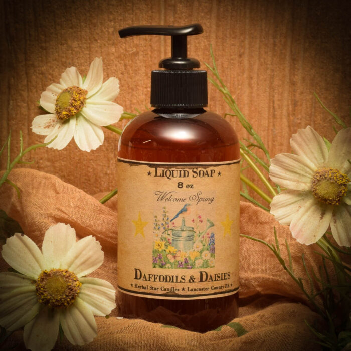 Daffodils and Daisies 8 oz Liquid Hand Soap Herbal Star Candles