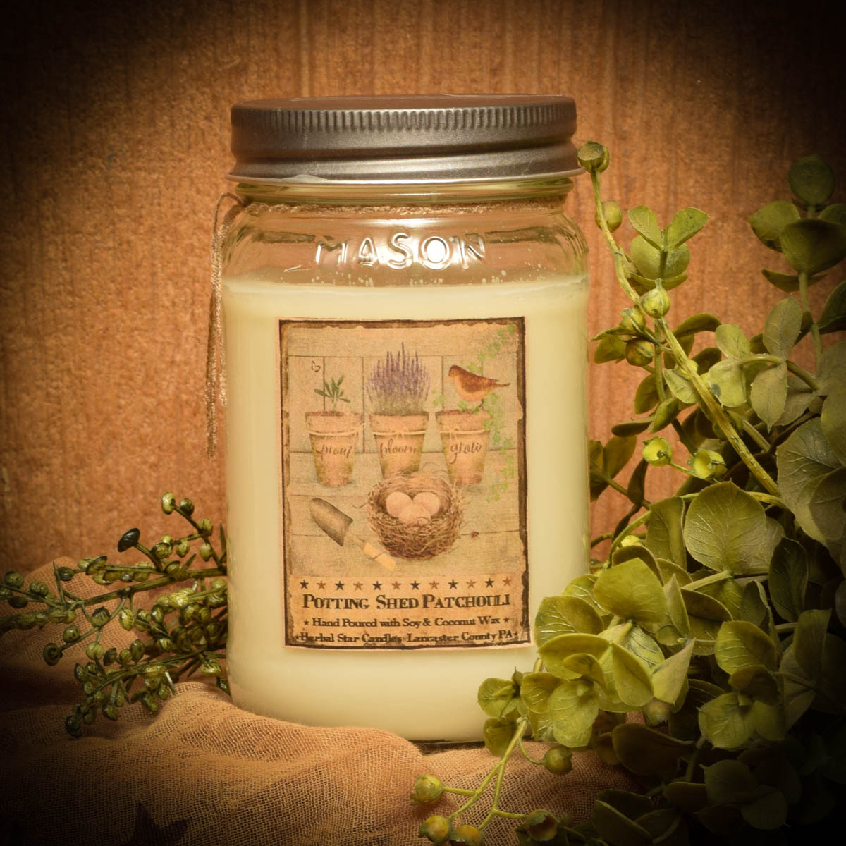 16 oz. Mason Jars with Bronze Lids - Nature's Garden Candles