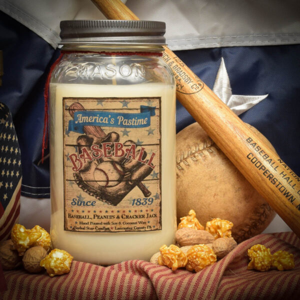 baseball 24 oz jar candle