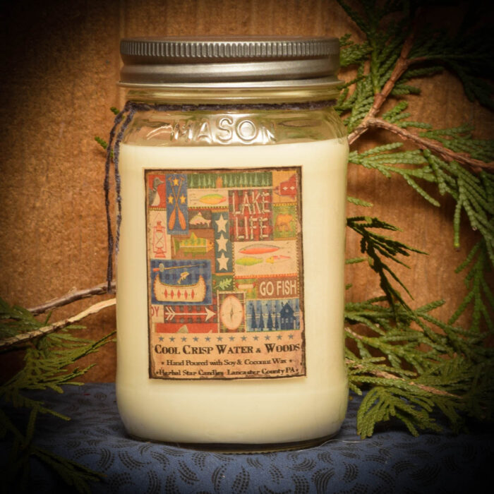Lake Life Living Mason Jar Candle16 oz Herbal Star Candles