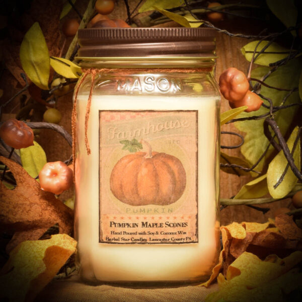 Pumpkin Maple Scones 16 oz Mason Jar Candle