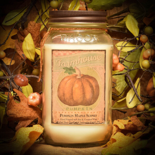 Pumpkin Maple Scones 24 oz Mason Jar Candle