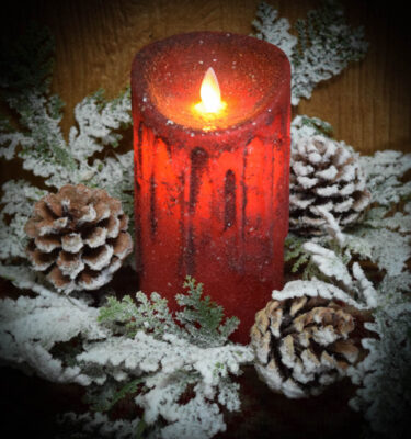 Christmas Red Timer PIllar 3x6