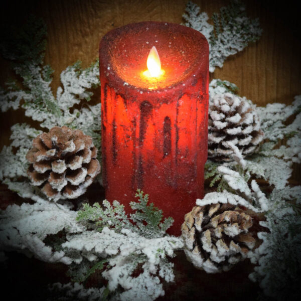 Christmas Red Timer PIllar 3x6