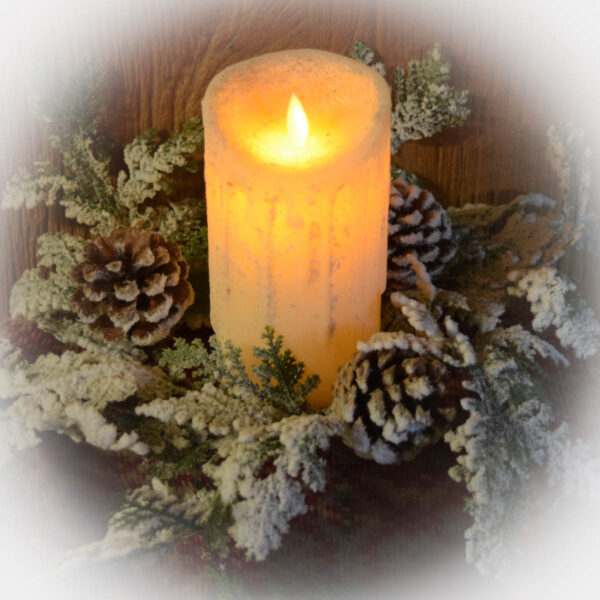 Moving Flame Pillar Candle-Christmas White 3x6 - Image 3