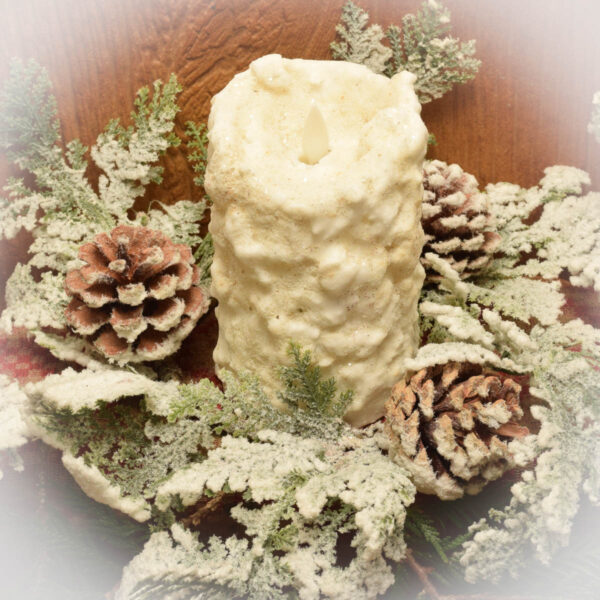 Moving Flame Grubby Snow Battery Timer Pillar-3x5 - Image 3
