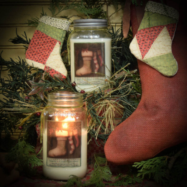 Spruce and Citrus Stockings candles