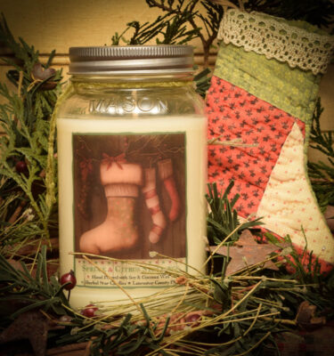 Spruce and Citrus Stockings 24 oz Mason Jar Candle