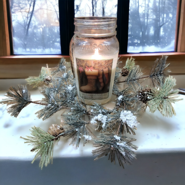 Alpine Snow Candle Ring Wreath-4.5 inch - Image 4
