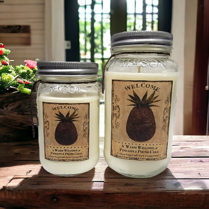 Pineapple Poundcake Scent Collection Herbal Star Candles