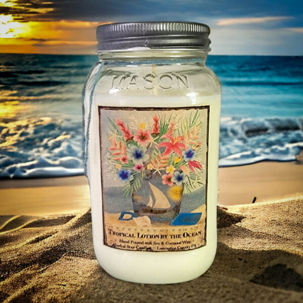 Tropical Lotion by the Ocean 24 oz jar candle